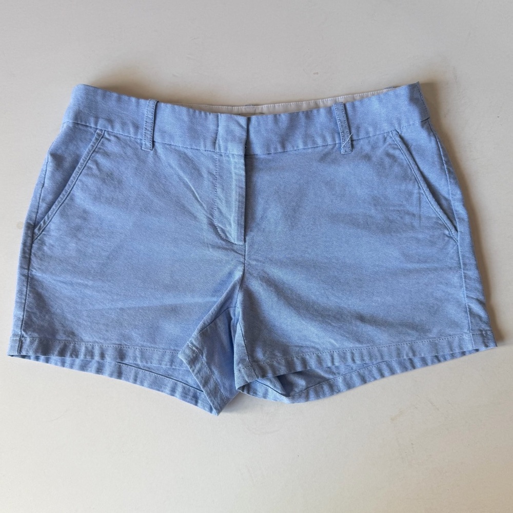 J Crew Womens Classic Chino Mid-Rise Light Blue Shorts Size 4